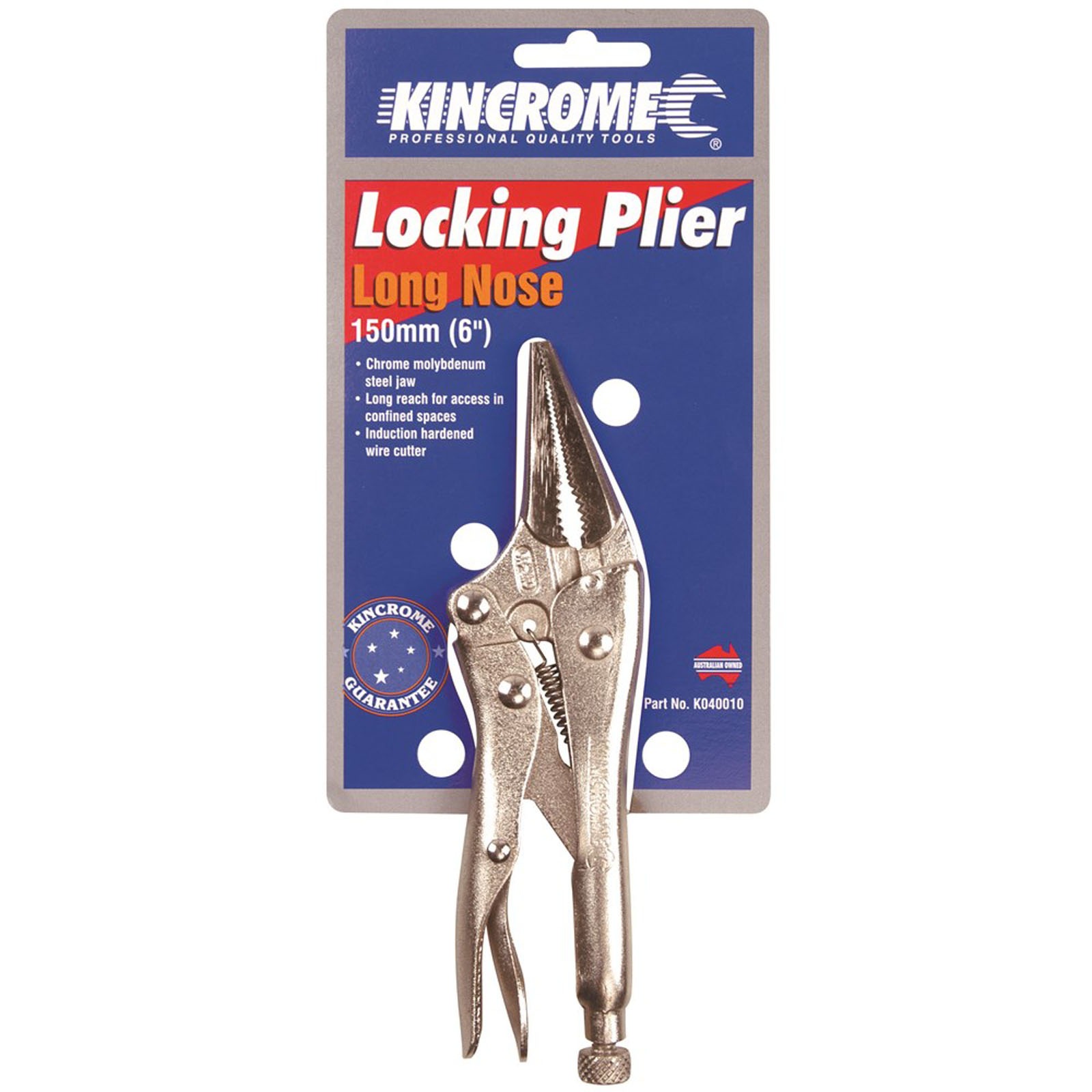 KINCROME K040010 PLIER LOCKING L/NOSE 150MM - Image 2