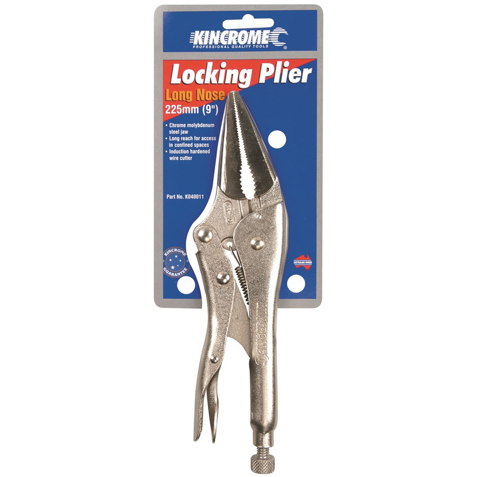 KINCROME K040011 PLIER LOCKING L/NOSE 225MM - Image 2