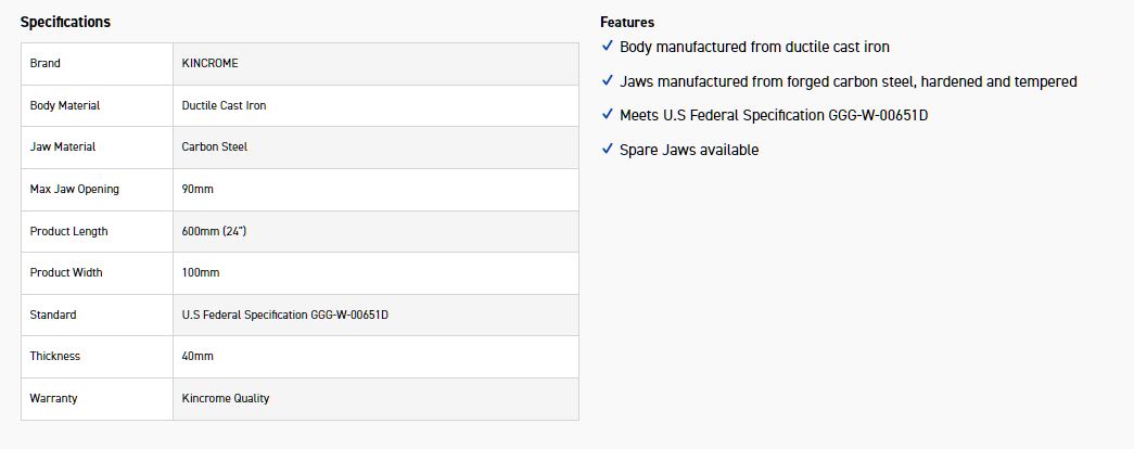 KINCROME K040024 PIPE WRENCH 600MM (24") - Image 4