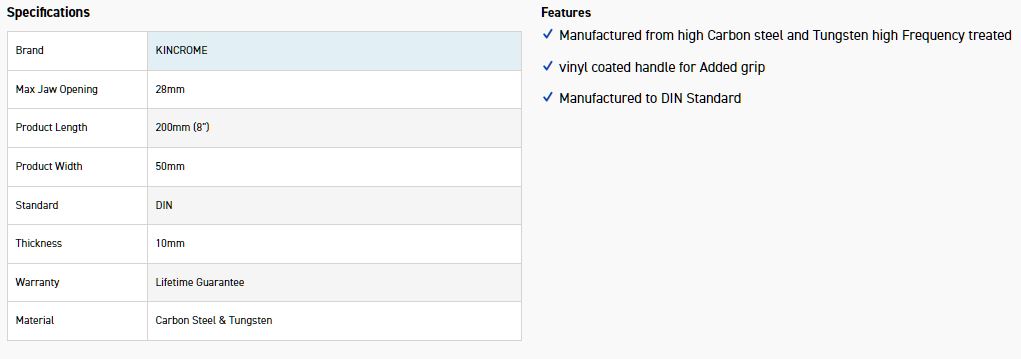 KINCROME K040029 PLIER DIAG CUT 200MM (8 ) - Image 3