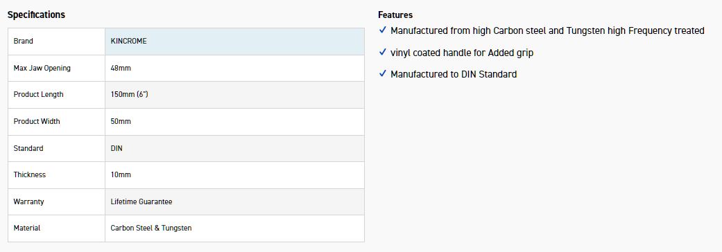KINCROME K040038 PLIER LONG NOSE 150MM (6 ) - Image 4