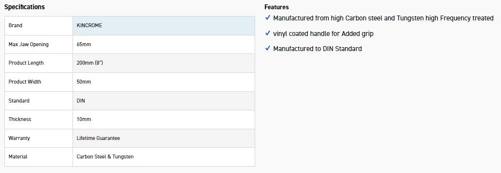 KINCROME K040039 PLIER LONG NOSE 200MM (8 ) - Image 3