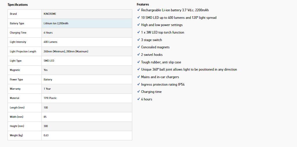 KINCROME K10202 SMD LED INSPECT LIGHT HI-VIS - Image 6