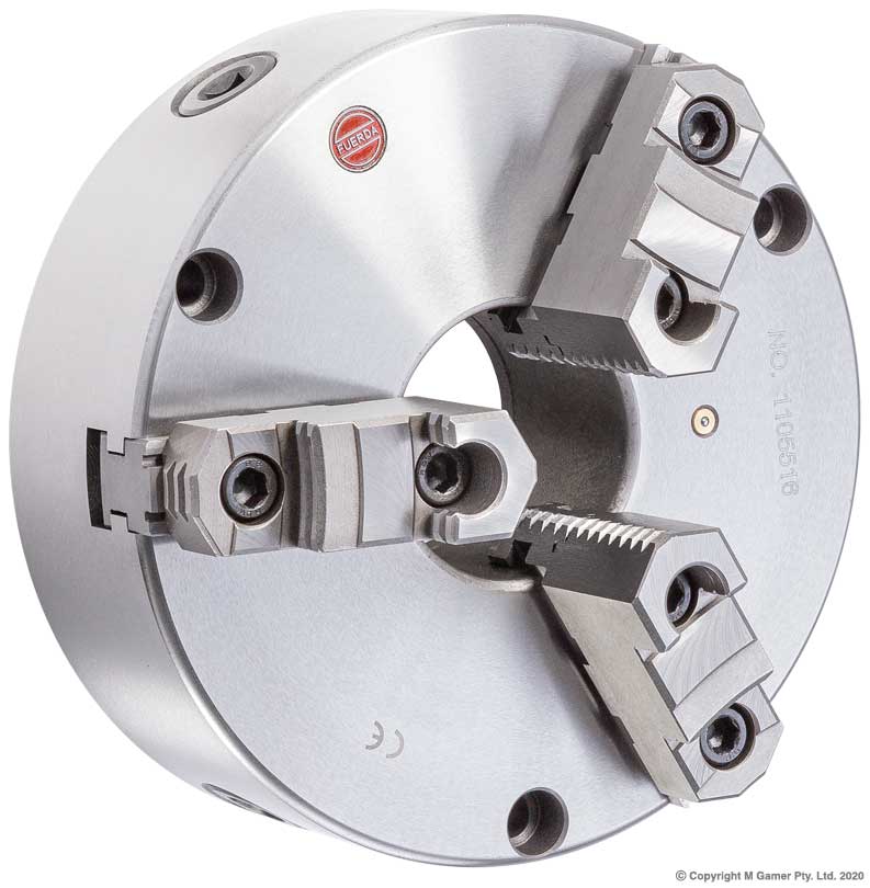 Fuerda - 3 Jaw Self Centering Front Mount Lathe Chuck with 2 Piece Jaws - 250mm