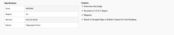 KINCROME K11076 MAGNETIC ANGLE FINDER - Image 3