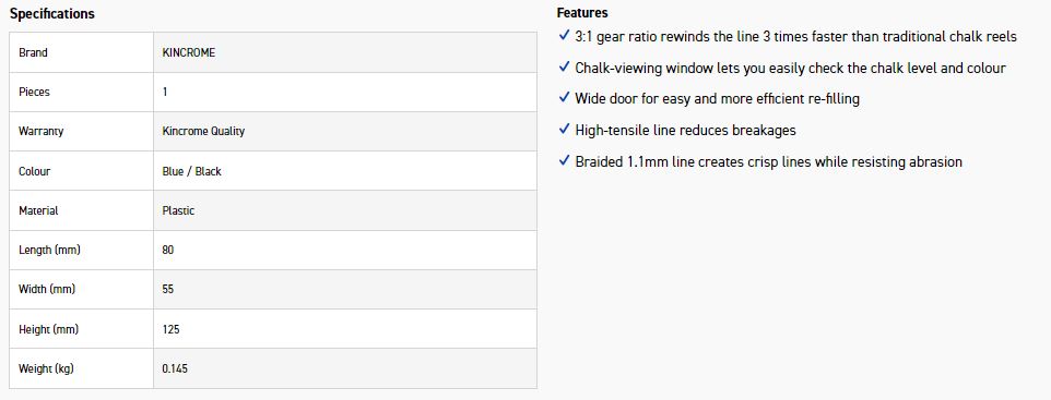 KINCROME K11500 3:1 CHALK REEL PLASTIC - Image 5
