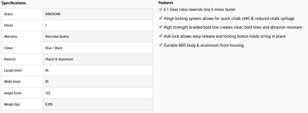 KINCROME K11502 6:1 CHALK REEL PLASTIC & ALUM - Image 6