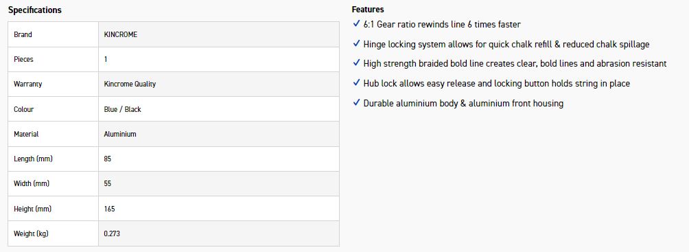 KINCROME K11504 6:1 CHALK REEL ALUMINIUM - Image 5