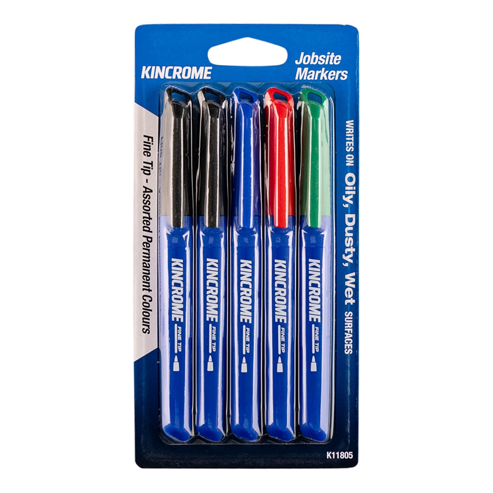 KINCROME K11805 FINE TIP MARKER 5PK - MIXED