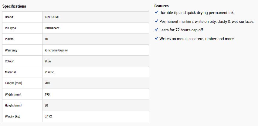 KINCROME K11820 MARKER STARTER PACK 10PC - MIX - Image 4