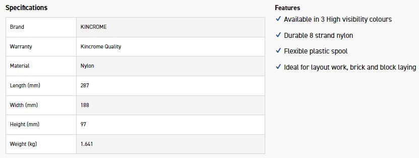 KINCROME K11900 BRICK LINE 100M REEL - Image 6