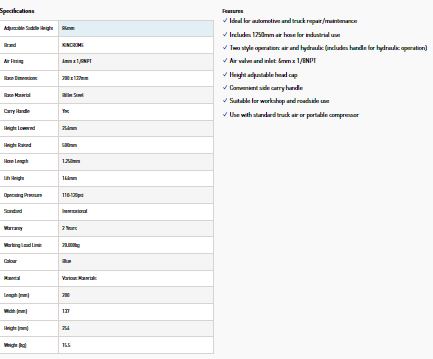 KINCROME K12131 20T AIR/HYD BOTTLE JACK - Image 4