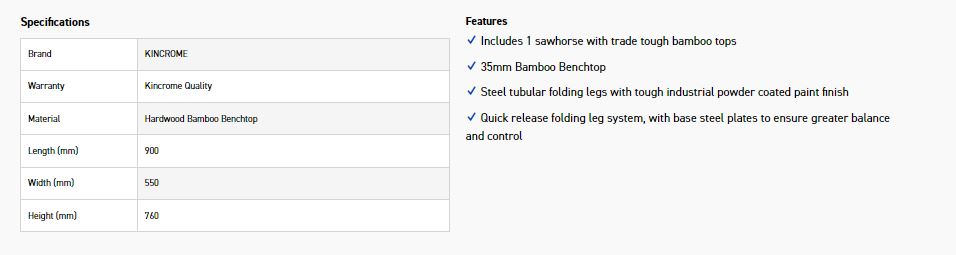 KINCROME K14111 GRAVITY LOCK SAW HORSE 1PC - Image 2