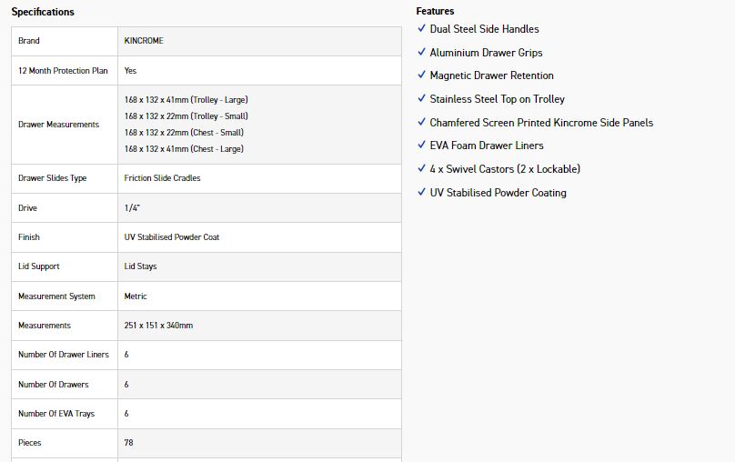 KINCROME K1940 78P CONTOUR 10" 6D W/SHOP - BL - Image 4