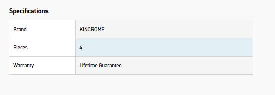 KINCROME K2023 4PCE IMPACT EXT BAR SET - Image 2