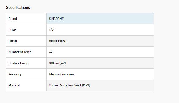 KINCROME K2029 RATCHET FLX HDL 1/2D 600MM-24" - Image 2