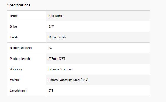 KINCROME K2036 RATCHET FLX HDL 3/4D 675MM-27" - Image 2