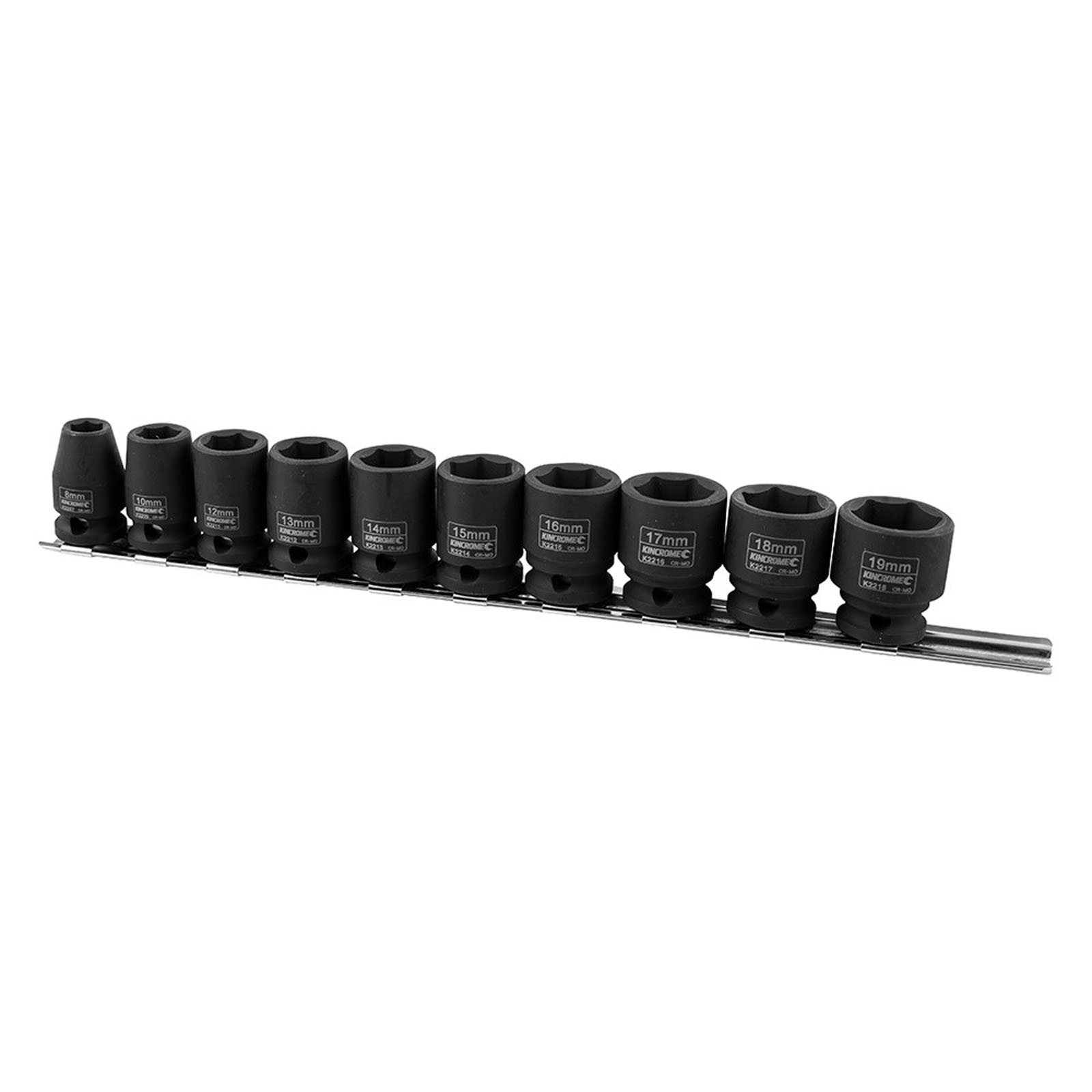 KINCROME K2091 10P IMPACT SKT SET 3/8 DRV MET