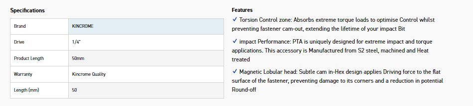 KINCROME K21173 NUTSTR - MAG 1/4" 50MM *10* - Image 2