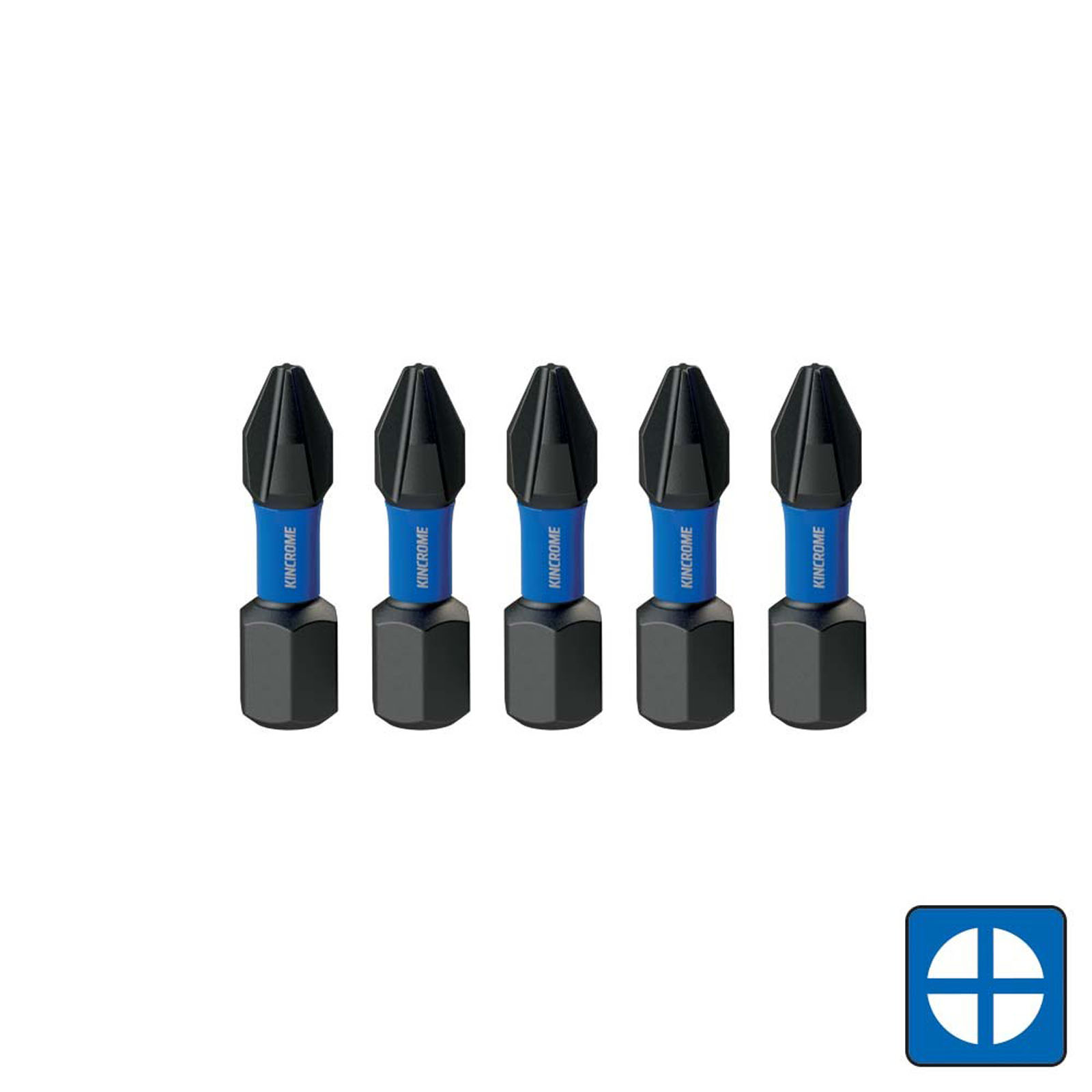 KINCROME K21230 IMPACT BIT PH#2 25MM 5 PCK