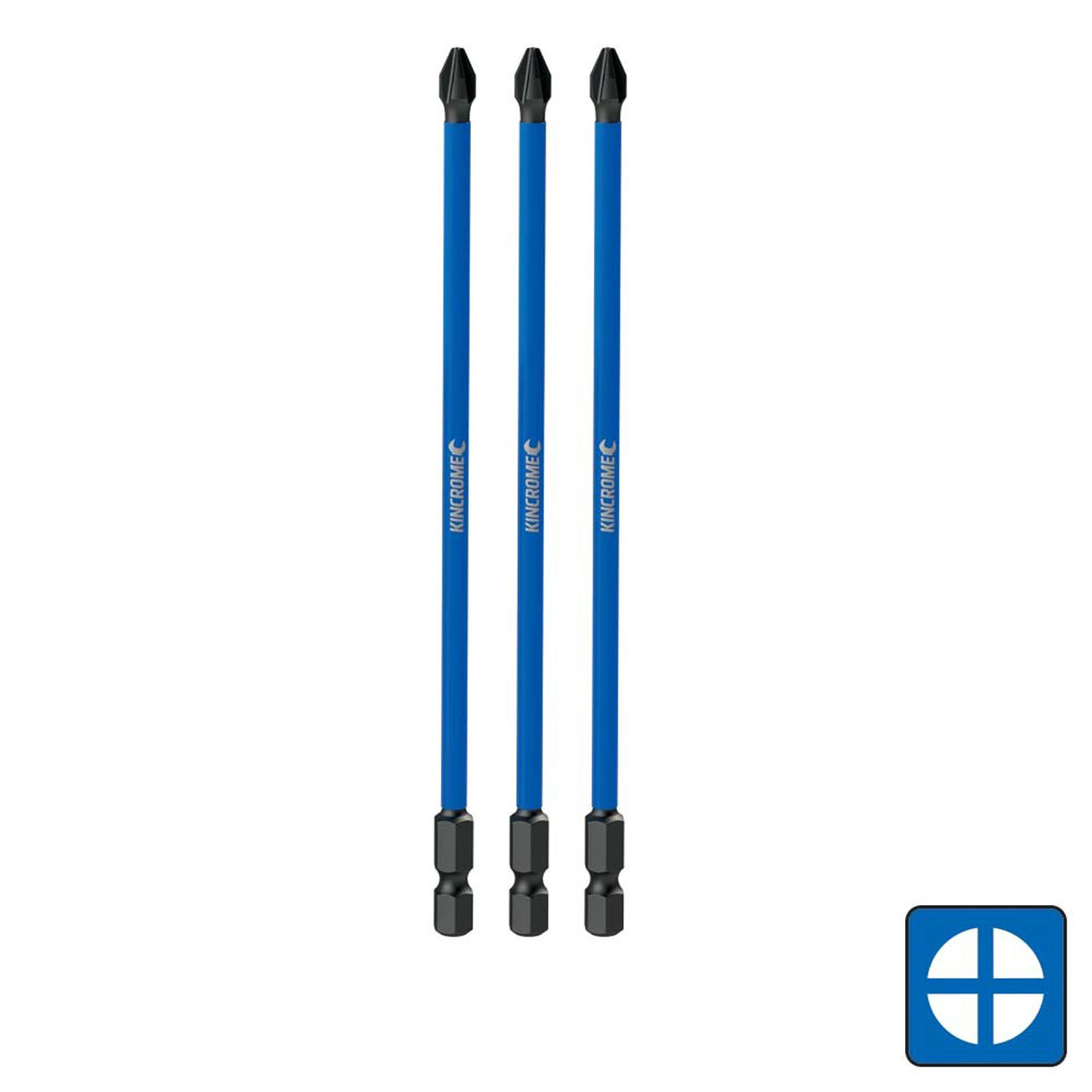 KINCROME K21250 IMPACT BIT PH#2 150MM 3 PCK