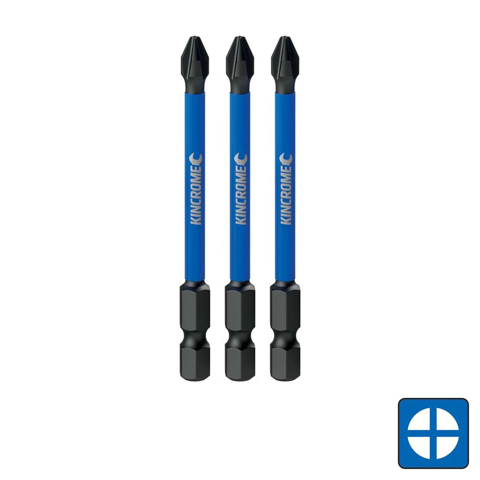 KINCROME K21258 IMPACT BIT PH#3 75MM 3 PCK