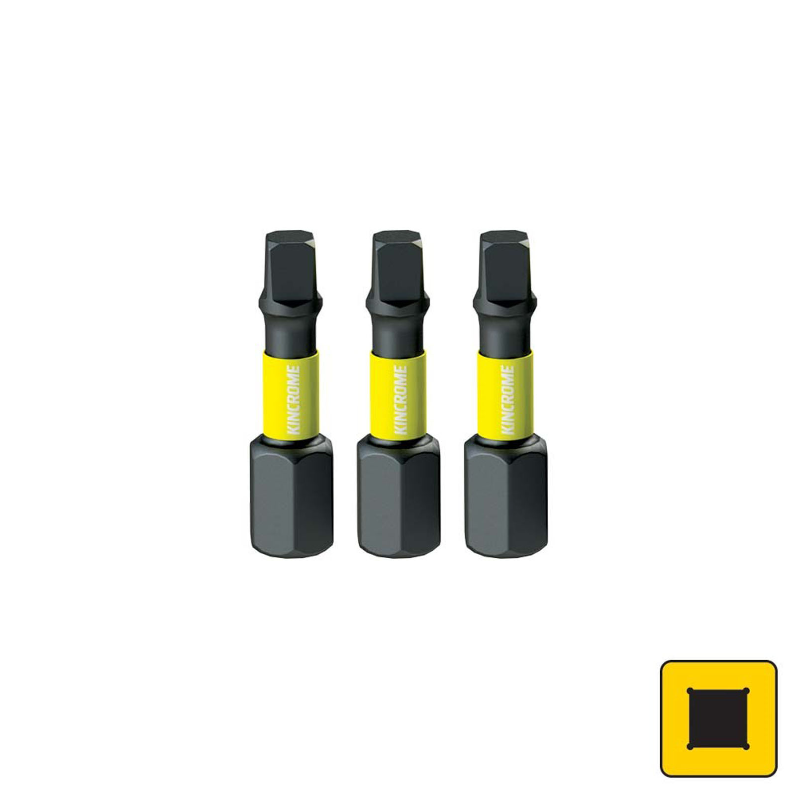 KINCROME K21261 IMPACT BIT SQ#1 25MM 3 PCK