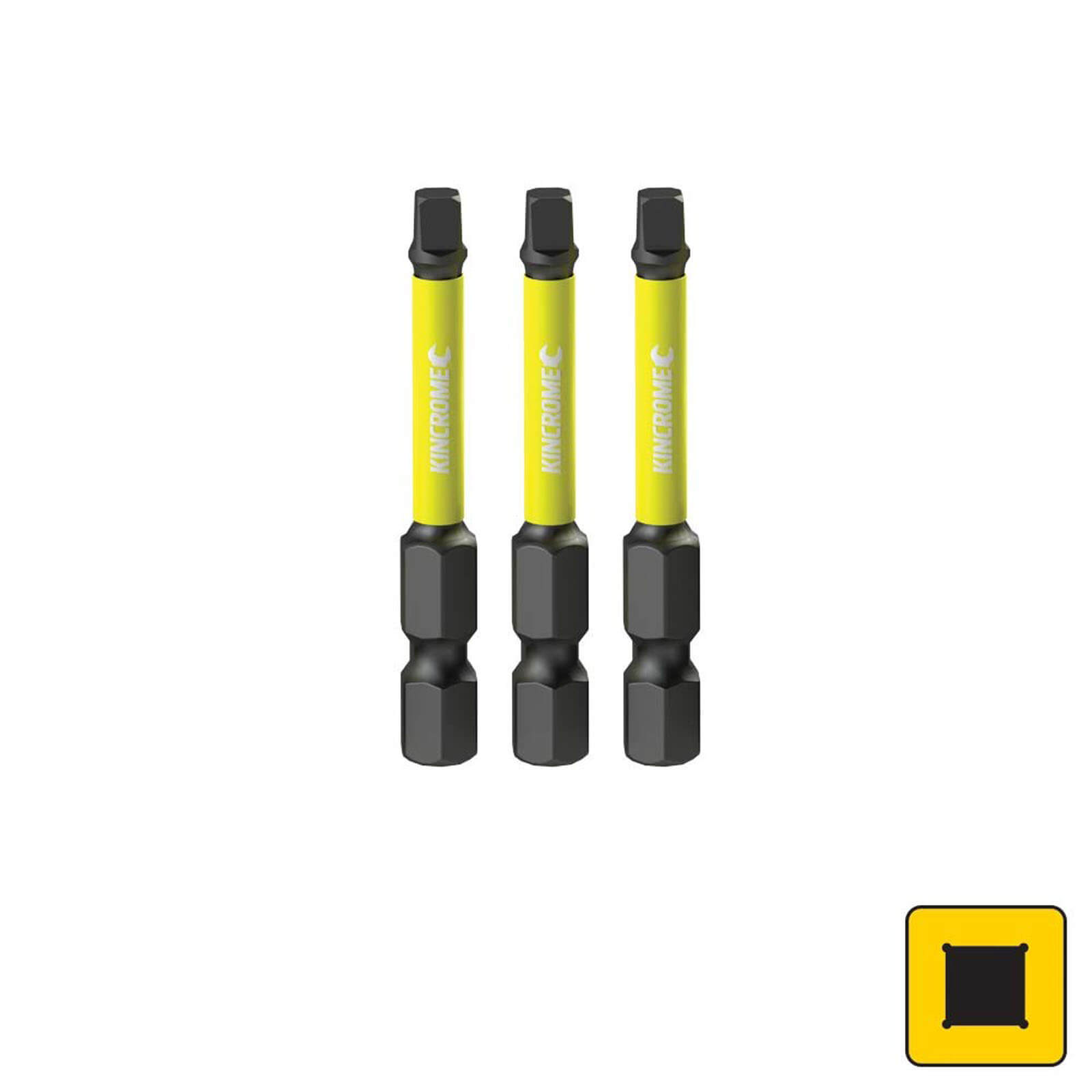 KINCROME K21275 IMPACT BIT SQ#2 50MM 3 PCK