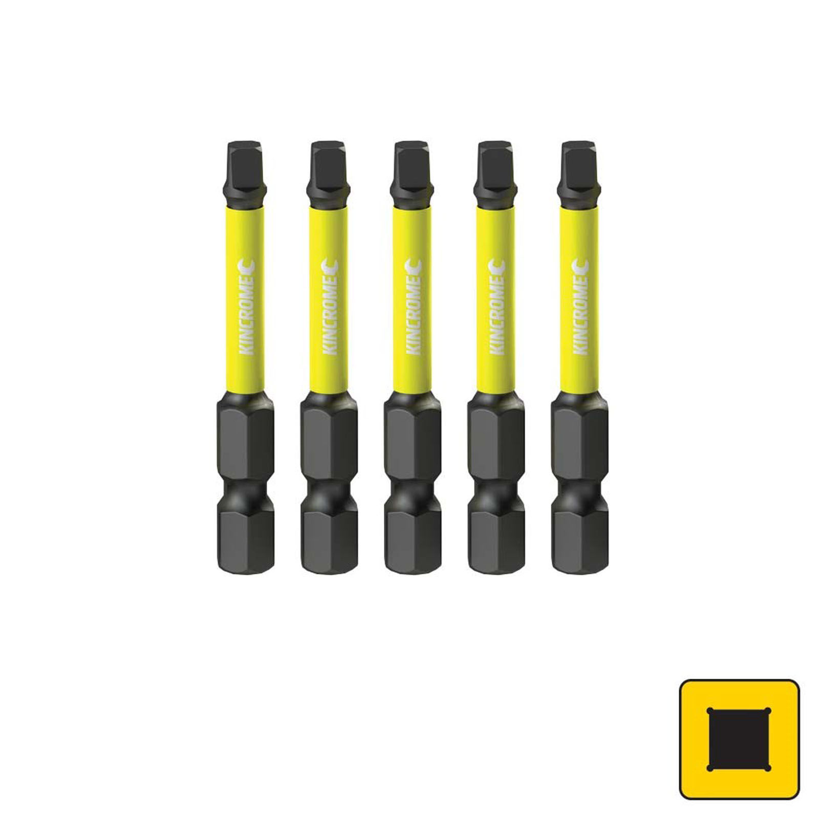 KINCROME K21276 IMPACT BIT SQ#2 50MM 5 PCK