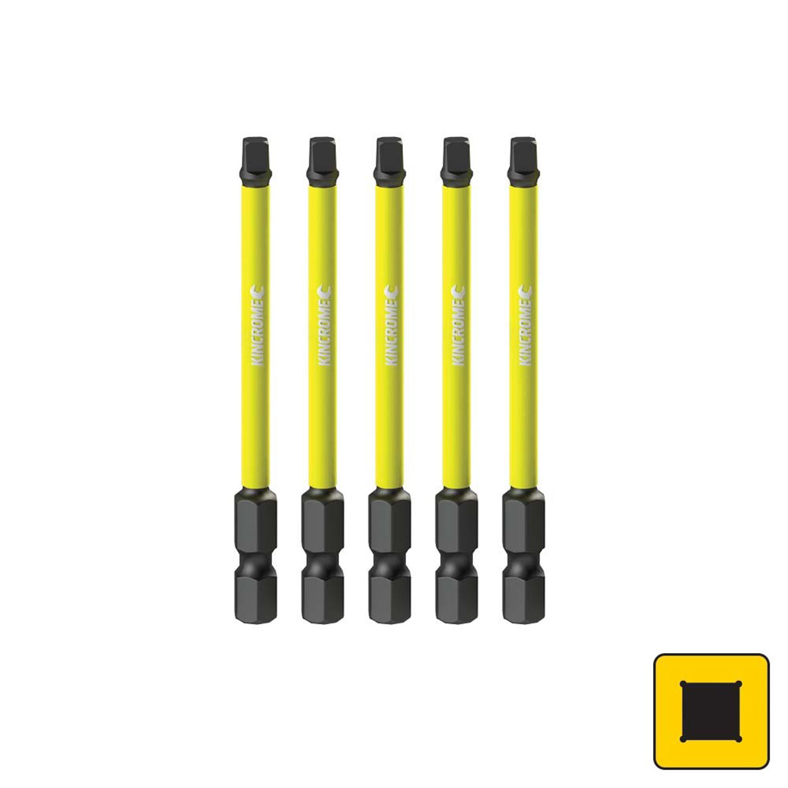 KINCROME K21284 IMPACT BIT SQ#2 75MM 5 PCK