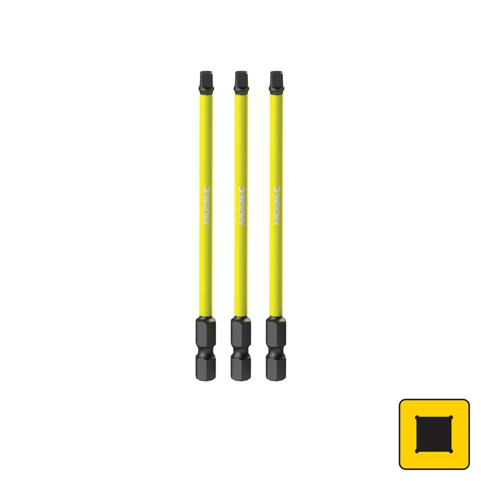 KINCROME K21287 IMPACT BIT SQ#2 100MM 3 PCK
