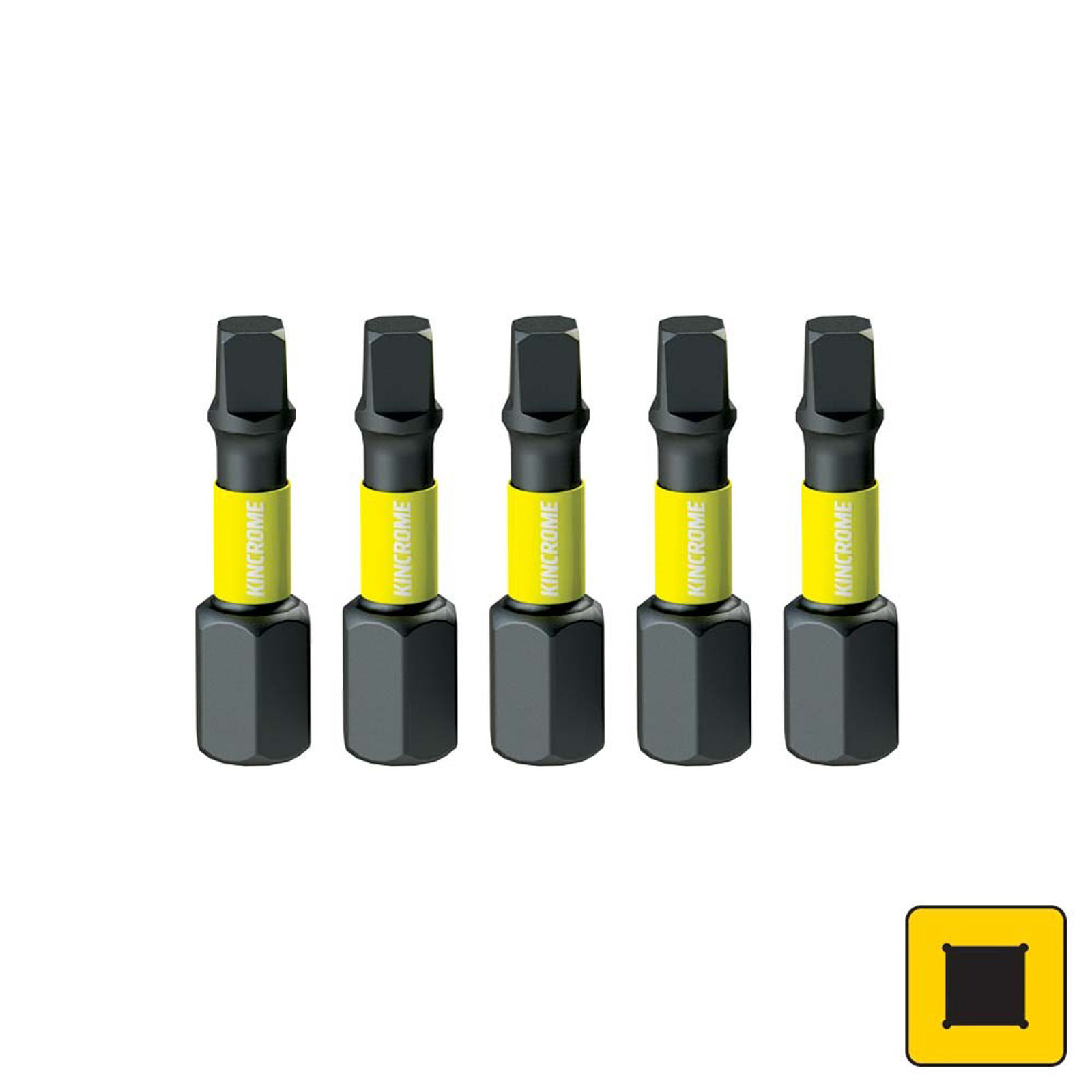 KINCROME K21293 IMPACT BIT SQ#3 25MM 5 PCK