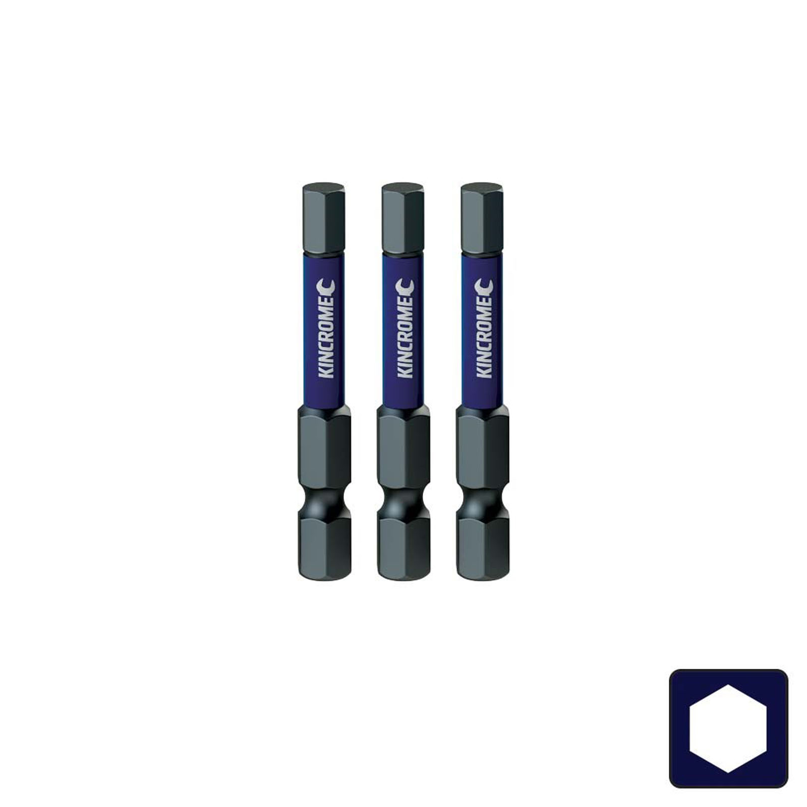 KINCROME K21303 IMPACT BIT HEX 2MM 50MM 3 PCK