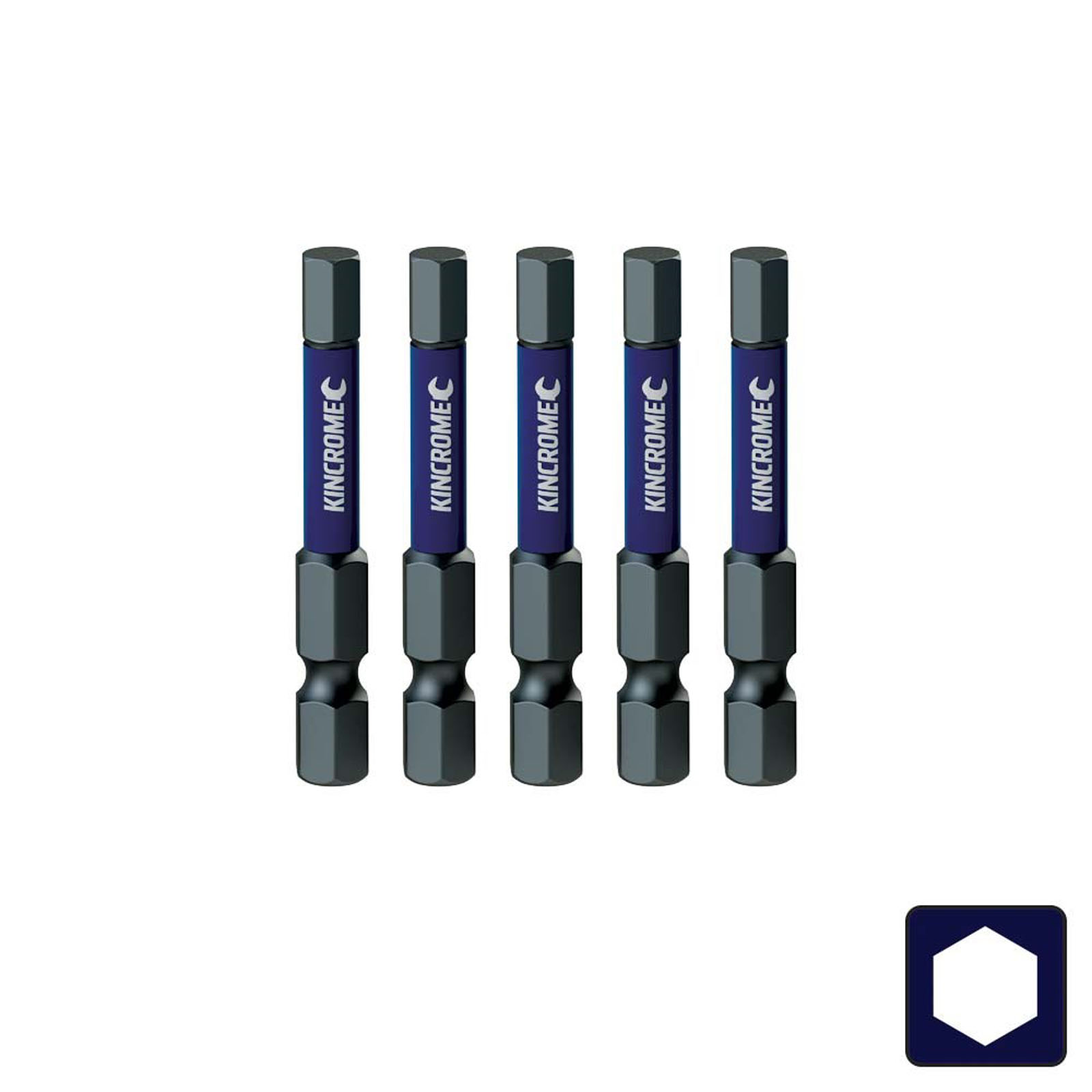 KINCROME K21304 IMPACT BIT HEX 2MM 50MM 5 PCK