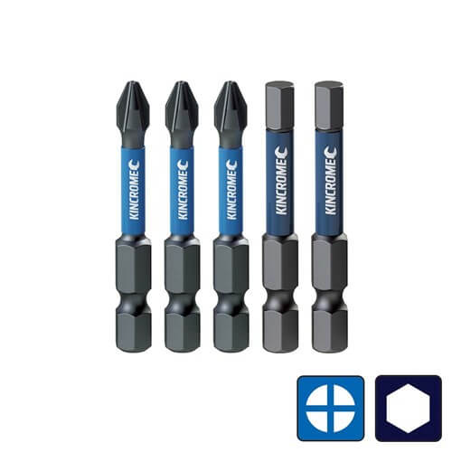 KINCROME K21521 IMPACT BIT PH2_HEX 5MM 50MM5PK