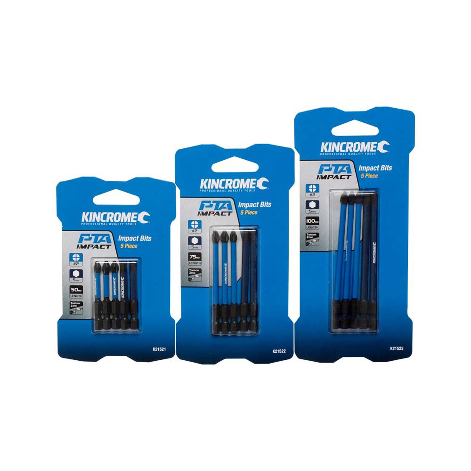 KINCROME K21523 IMPACT BIT PH2_HEX 5MM 100MM5P - Image 2