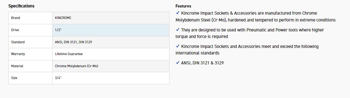 KINCROME K2280 IMP ADAPTOR 1/2 F X 3/4 M - Image 2