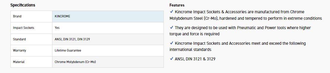KINCROME K2292 IMPACT SKT 1/2DRV 14MM - Image 2