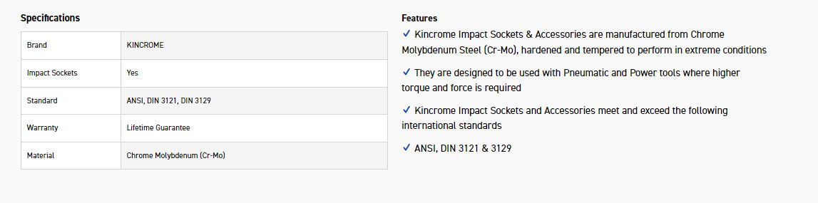 KINCROME K2306 IMPACT SKT 1/2DRV 28MM - Image 2