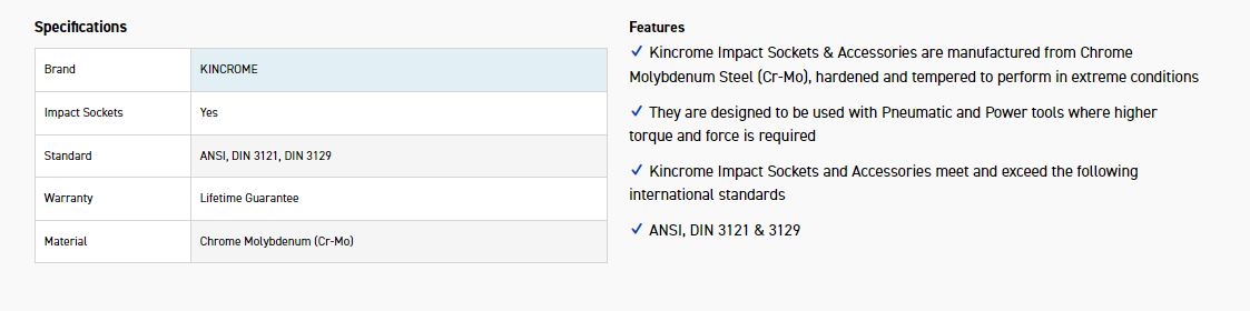 KINCROME K2310 IMPACT SKT 1/2DRV 32MM - Image 2