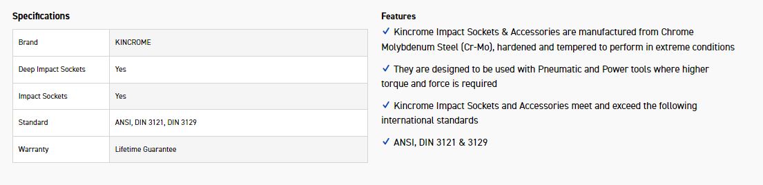 KINCROME K2328 IMPACT SKT DEEP 1/2DRV 9MM - Image 2
