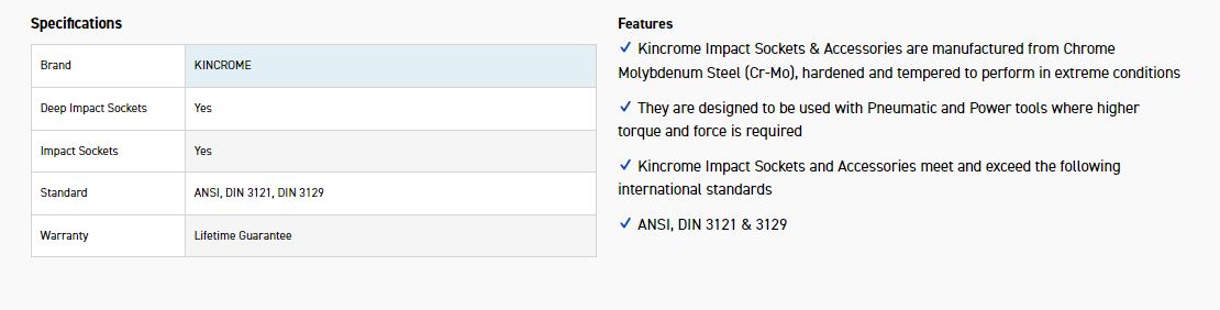 KINCROME K2329 IMPACT SKT DEEP 1/2DRV 10MM - Image 2