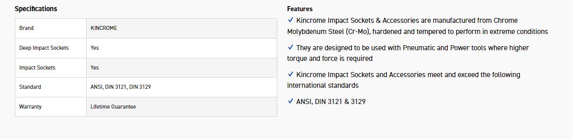 KINCROME K2348 IMPACT SKT DEEP 1/2DRV 29MM - Image 2