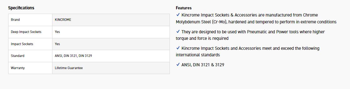 KINCROME K2365 IMPACT SKT DEEP 1/2DRV 1 - Image 2