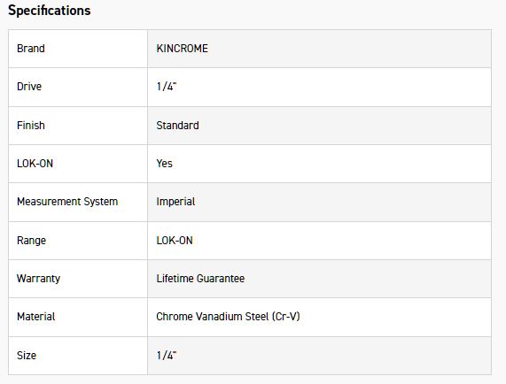 KINCROME K25062 LOKON SOCKET DEEP 1/4DR 1/4 - Image 2
