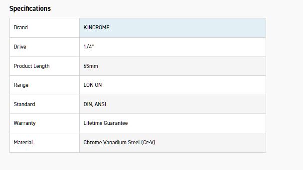 KINCROME K25501 LOKON EXTENSION BAR 1/4D 65MM - Image 2