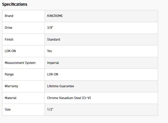 KINCROME K26032 LOKON SOCKET 3/8DR 1/2 - Image 2