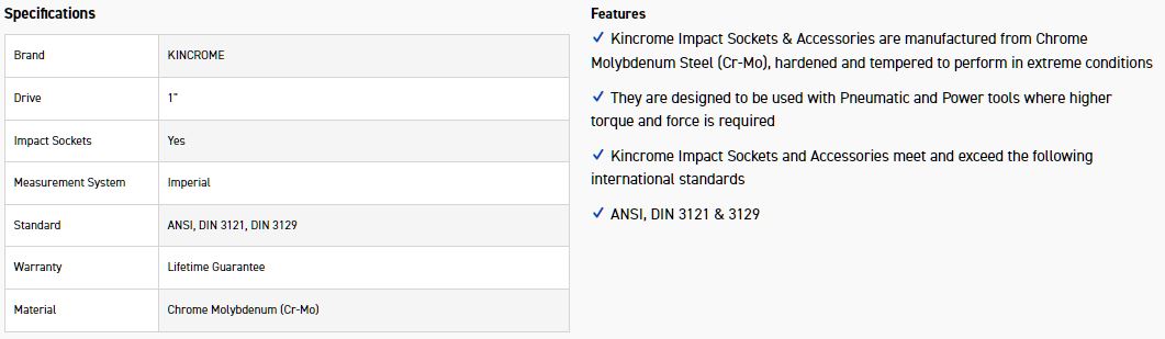 KINCROME K2658 IMPACT SKT 1DRV 2-11/16 - Image 2