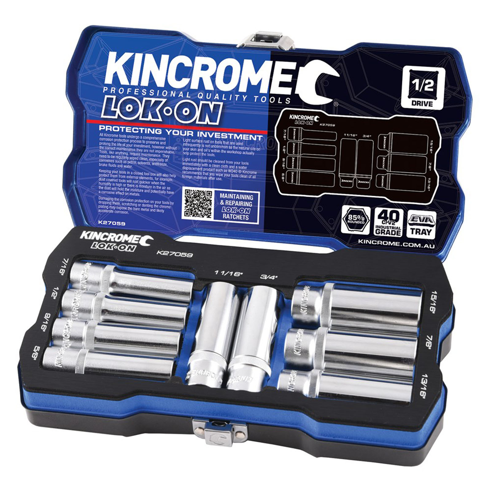 KINCROME K27059 LOKON SET 1/2 DEEP 9P-IMPERIAL