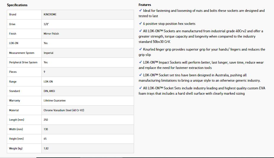 KINCROME K27059 LOKON SET 1/2 DEEP 9P-IMPERIAL - Image 4